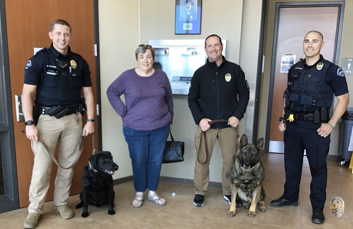NampaPolice1's tweet photo. A very special THANK YOU to Karen for her generous donation to Nampa PD’s K-9 unit. Her donation will fund a new bite suit and other training aids.
We sure appreciate our generous community!
#Community #Gratitude #NPDK9 #K9Arturius #K9Drake #K9 https://t.co/1ldnKdfVuu