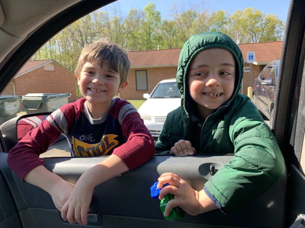 Drive by visit with Christopher and Evan.  When these kiddos came running and hung on my passenger door it just melted my heart.   My heart truly aches!