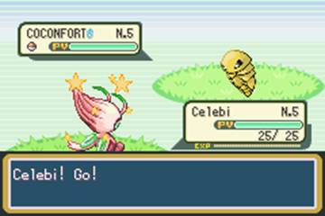 Noopy45's tweet photo. Celebi Shiny au Glitch Grena qui tombe en seulement 1020 resets 😁 J'en avais déjà eu un sur Cristal, mais j'en voulais sur old gen 😜 Et en plus, il est de nature timide, le nature parfaite 😂 https://t.co/k98RK2Xkwc