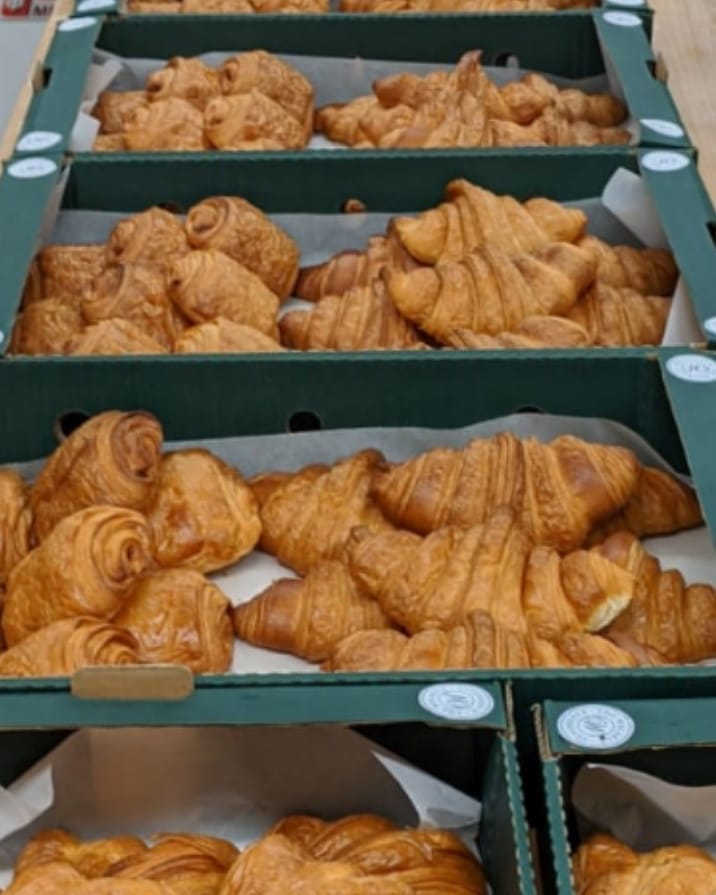 The first few of 24 boxes of freshly baked croissants and pain au chocolate to be delivered to Kings Mill Hospital @sherwood_forest_hosp tomorrow morning! 
Making sure that our NHS staff have a little treat during the hard shifts ahead. 

#supportingourheroes 
#feedingourNHS