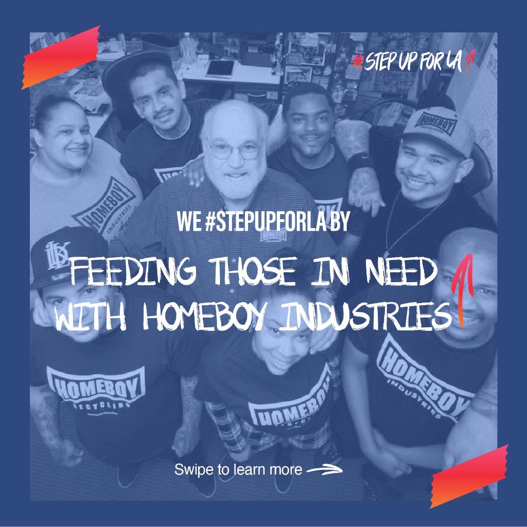 CornerstoneInc's tweet photo. Together, we can make a difference. As part of the #StepUpForLA campaign, @LATechOrg has formed an innovative partnership with @HomeboyInd to feed 1,000 at-risk Angelenos. Learn more about the partnership with Homeboy Industries here: https://t.co/WvK9gOWCsR https://t.co/zNGuEFm5SL