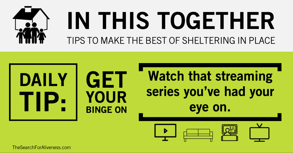 AlivenessSeries's tweet photo. Share the best series you've ever binged. Go! #wereinthistogether #aliveness #shelterinplace https://t.co/DCVYio7RfV