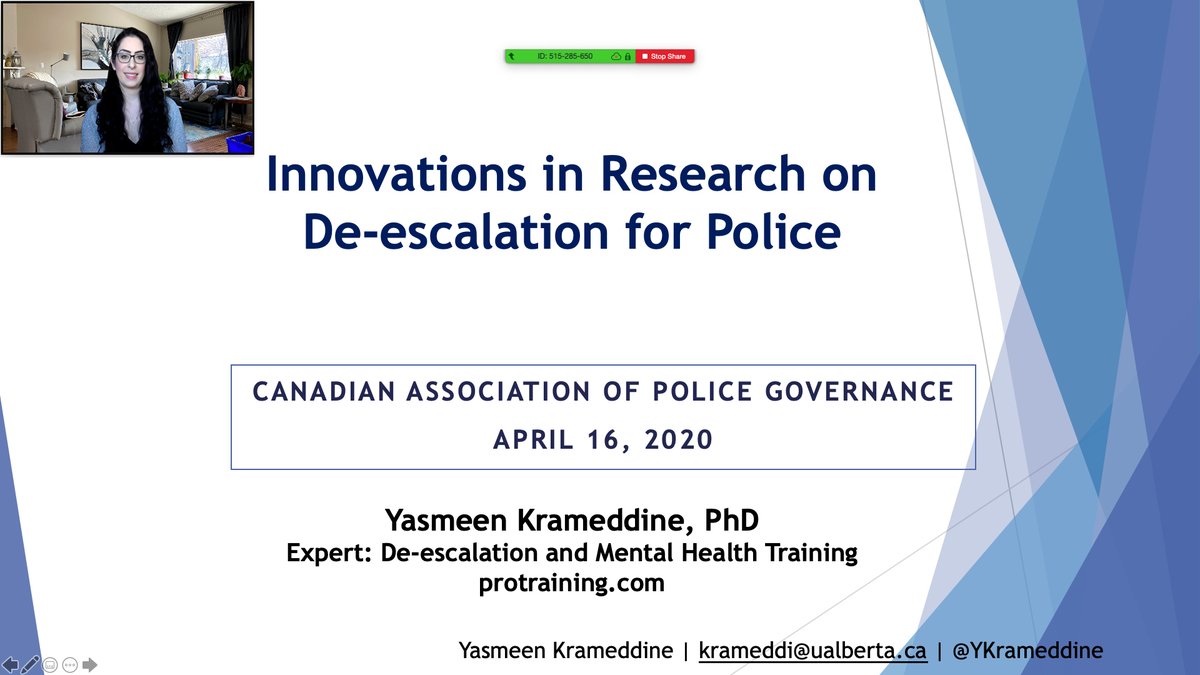 YKrameddine's tweet image. Thank you @CAPG_ACGP for inviting me to present at your April 2020 #policetraining webinar on #deescalation. Support #CAPG by subscribing today: ow.ly/4xVK30qyrka #evidencebasedtraining @ProTraining