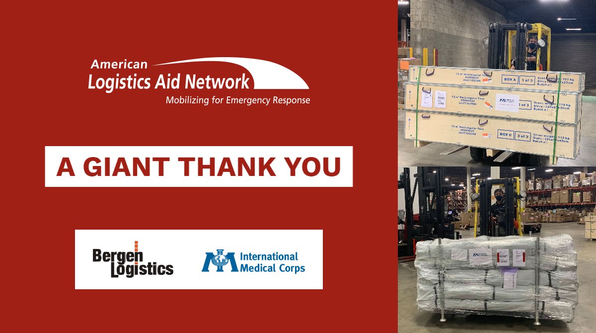 ALANaid's tweet photo. When #ALAN was looking for donated space to help @IMC_Worldwide stage tents, beds &amp; other critical items for #NewYorkCity area #hospitals, this amazing #3PL and its nearby #NewJersey #warehouse stepped up in a big way. #Thankyou, @BergenLogistics!

#ThankfulThursday #NewYorkTough https://t.co/EGKyW8B60Q