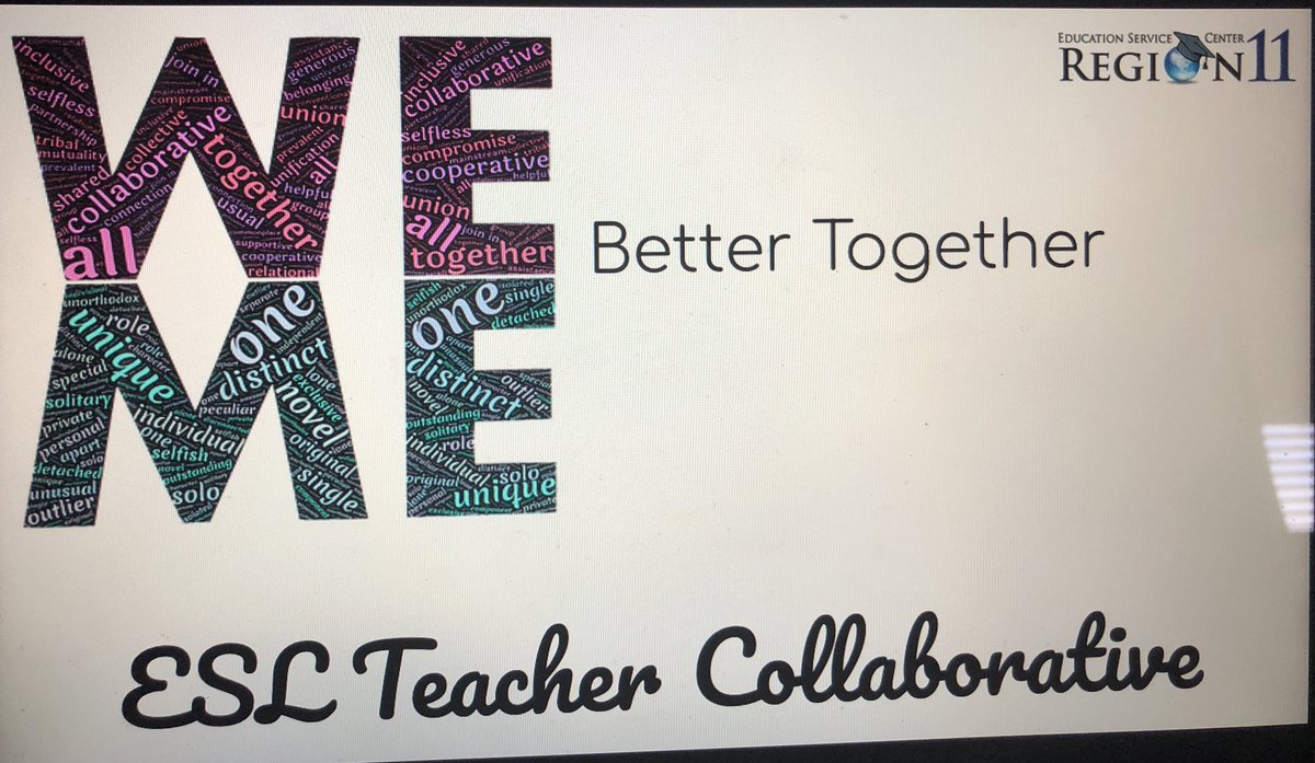 myocomesc11's tweet photo. Still in awe...236 ESL Ts across the region came together to learn, AND all for their ELs. YOU ARE AN ESSENTIAL WORKER! Thank you to our guests! @jaamda @MrsCheng_ESL @HulseESL @adambell @kelly_cockrill @JanetteConnolly Cindy Hoover #bettertogether @ESC11Bil_ESL @ESCRegion11 https://t.co/rzWtQdQVbt