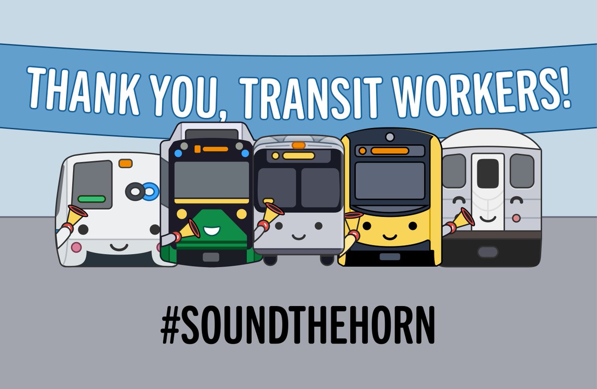 BUSRideMag's tweet photo. It's been wonderful to see all the places that have come together to #SoundTheHorn and thank our essential #bus and #transit workers. This is why it's so important to #KeepBusesMoving and remember that #BusesMoveAmerica in these uncertain times. We'll get through this together! https://t.co/PX7T7YBn5n
