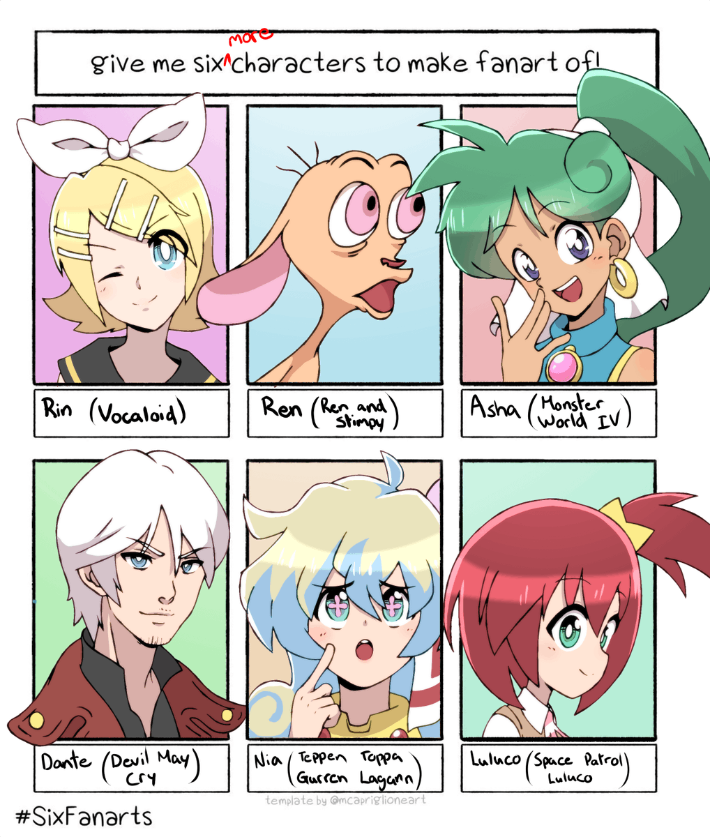 #SixFanarts Round 2! It took a while, but it was again weirdly fun. 