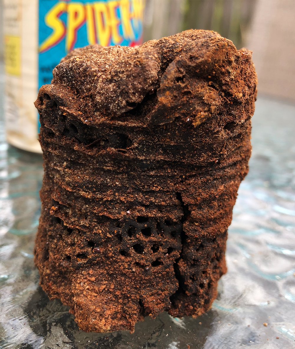I carefully remove the mass, which looks like a cross between Big Thunder Mountain and one of those Geonosian hives from Attack of the Clones. (4/5)