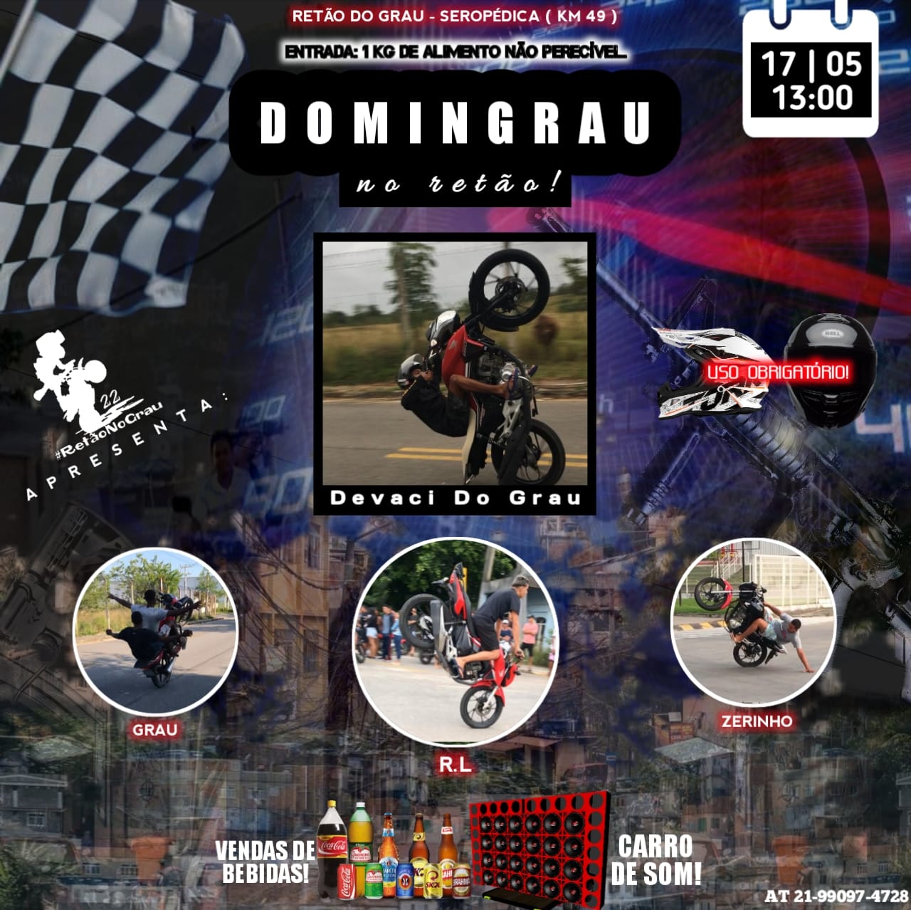 Fui em um grande evento de grau de moto 