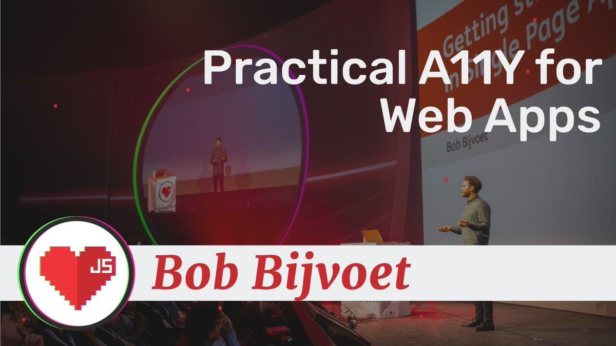 JSworldconf's tweet image. Bob Bijvoet and getting started with Accessibility in Single Page Apps. Bob is Technology Lead for #Frontend at @ING_news.
🗣buff.ly/3ckXY7a
#frontenddeveloperlove #frontendlove #javascript #A11Y #webapps