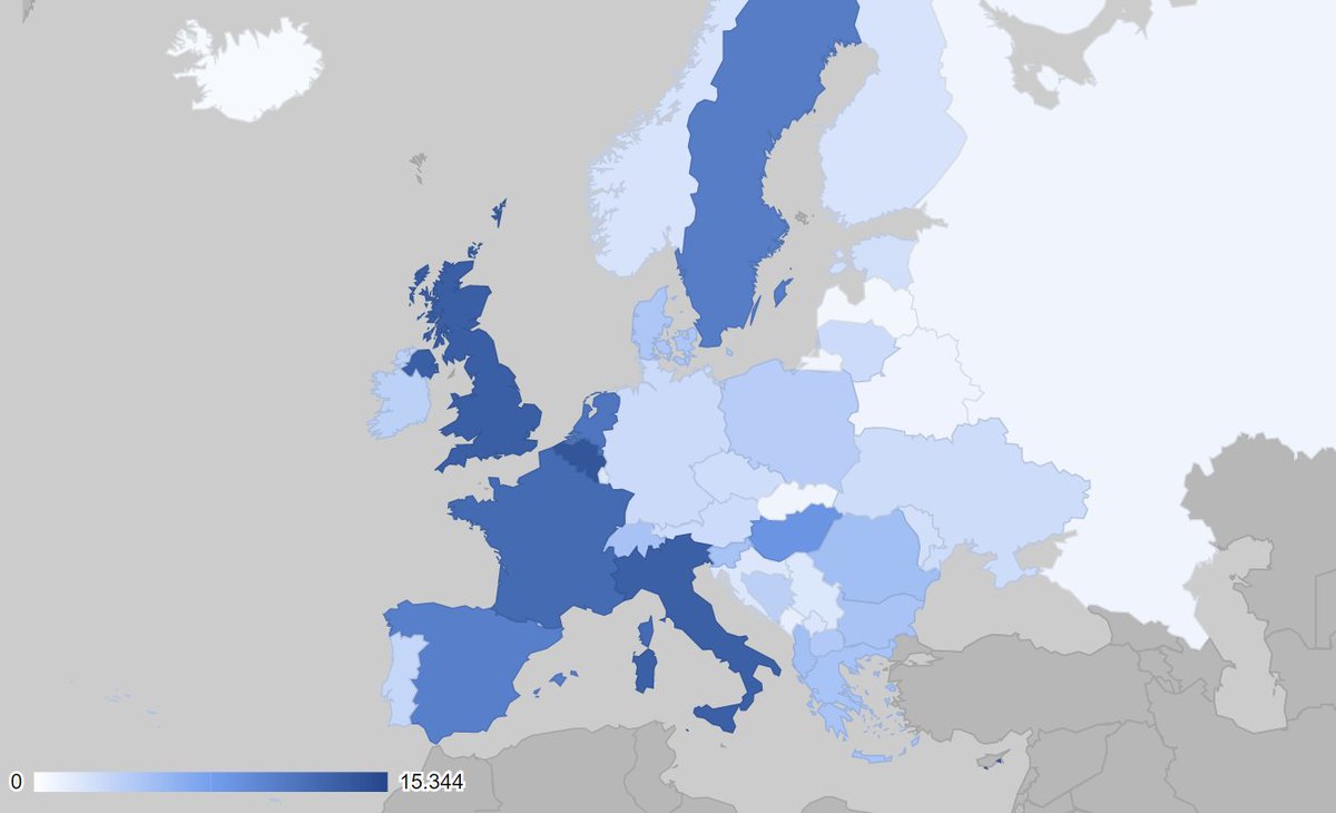 Here are links to interactive COVID-19 death rate (CFR%) maps that get updated automatically whenever I update my spreadsheet with new data:World map: https://docs.google.com/spreadsheets/d/e/2PACX-1vRTMZmmNigx4xFaaFvTSTbhw_Kv6iVJC9BezO71IDto0Lr3z3-DcufPO8M6zvSGnIdgOhYDVmzbo_K8/pubchart?oid=359876367&format=interactiveEurope: https://docs.google.com/spreadsheets/d/e/2PACX-1vRTMZmmNigx4xFaaFvTSTbhw_Kv6iVJC9BezO71IDto0Lr3z3-DcufPO8M6zvSGnIdgOhYDVmzbo_K8/pubchart?oid=38198778&format=interactiveAsia: https://docs.google.com/spreadsheets/d/e/2PACX-1vRTMZmmNigx4xFaaFvTSTbhw_Kv6iVJC9BezO71IDto0Lr3z3-DcufPO8M6zvSGnIdgOhYDVmzbo_K8/pubchart?oid=1790428823&format=interactiveSouth America: https://docs.google.com/spreadsheets/d/e/2PACX-1vRTMZmmNigx4xFaaFvTSTbhw_Kv6iVJC9BezO71IDto0Lr3z3-DcufPO8M6zvSGnIdgOhYDVmzbo_K8/pubchart?oid=1578408634&format=interactive