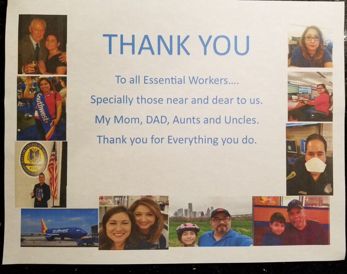 noherr21's tweet photo. Virtual Spirit Week
#ThePughWay 
#ThankfulThursday
#HISDatHome 
#PughElementary 
BIG Thank you to All Essential Workers https://t.co/hNCBnLyWuE