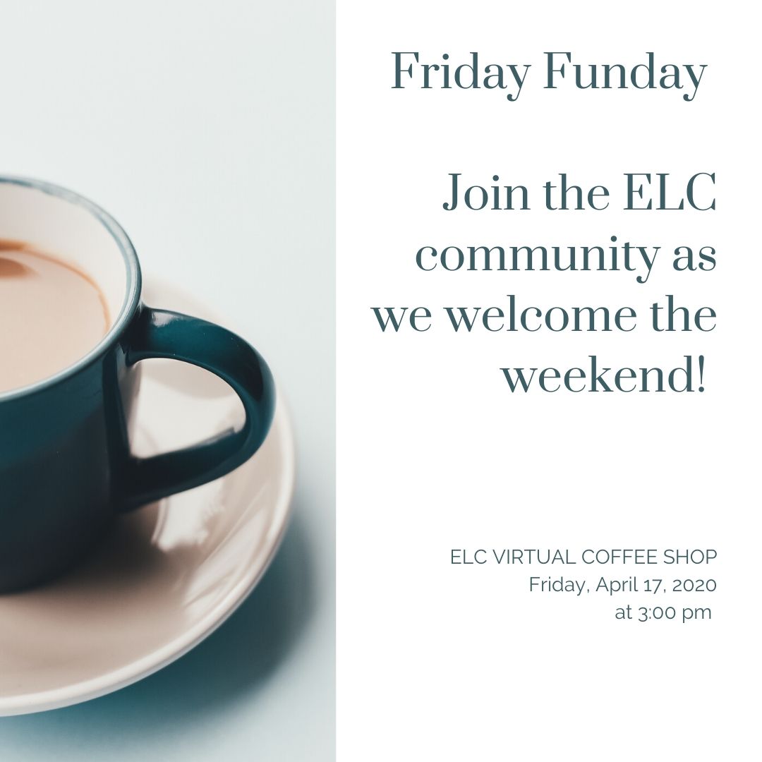 usa_elc's tweet photo. Tomorrow is Friday! That means it is once again time for FRIDAY FUNDAY at the ELC Virtual Coffee Shop! Hope to see you there! 

#adayatUSAELC #youarewelcomehere #wearesouth https://t.co/dOr75ASMjh