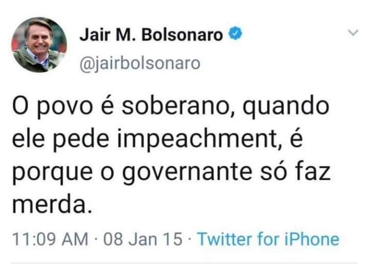 INeedTherapy30's tweet photo. Como ele próprio já disse #ImpeachmentDoBolsonaro #impeachmentjá https://t.co/5bVobD3XvA