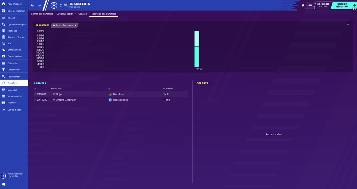 Voici un récapitulatif de mon effectif, mes autres joueurs, mes transferts et futurs transferts. La saison va débuter au prochain match avec le Community Shield contre le Liverpool de  @scootR_FM !   #VK0607