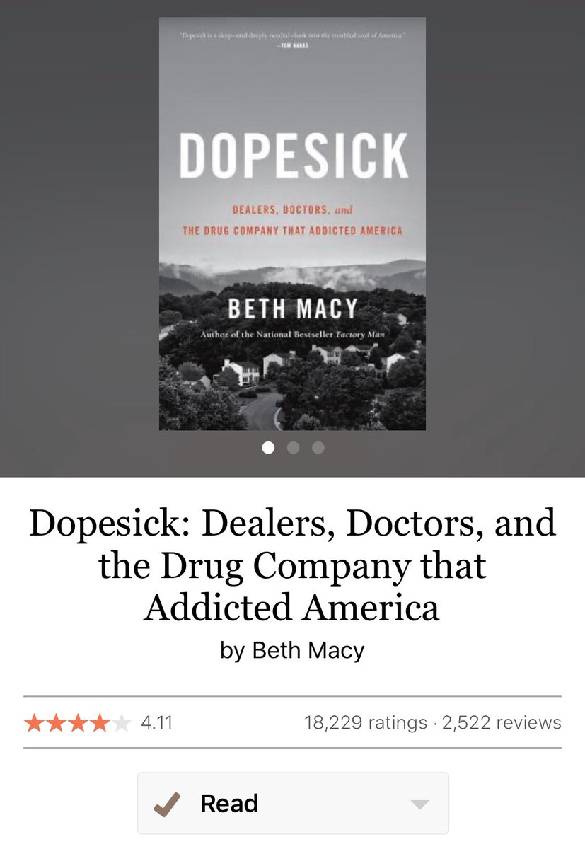 ScottCoonPharmD's tweet photo. Enjoyed listening to #Dopesick by @papergirlmacy - powerful stories intertwined with important #addictionfacts for all healthcare workers to know and embrace https://t.co/r6yv1dfQIc