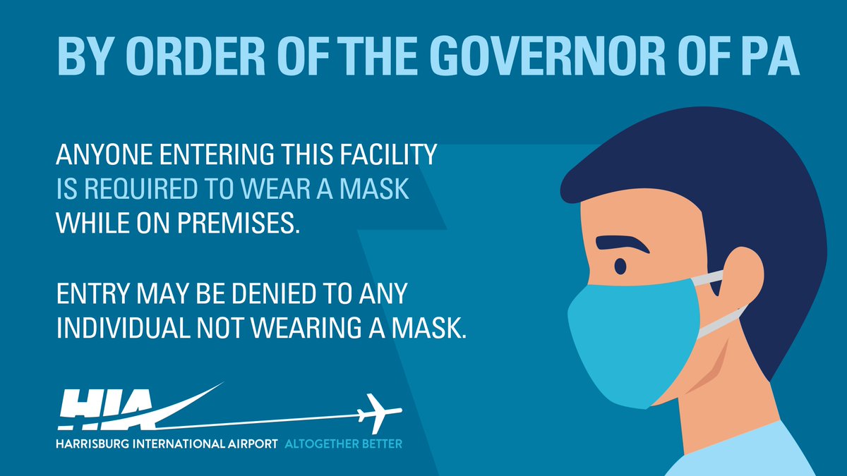 FlyHIA's tweet photo. To those coming to @FlyHIA for necessary flights or other airport business, we remind you that per @GovernorsOffice, anyone entering the facility is required to wear a mask while on premises. We continue to be here when needed. #AltogetherBetter  https://t.co/jUzyyqfS1J https://t.co/ri72pU6vmc