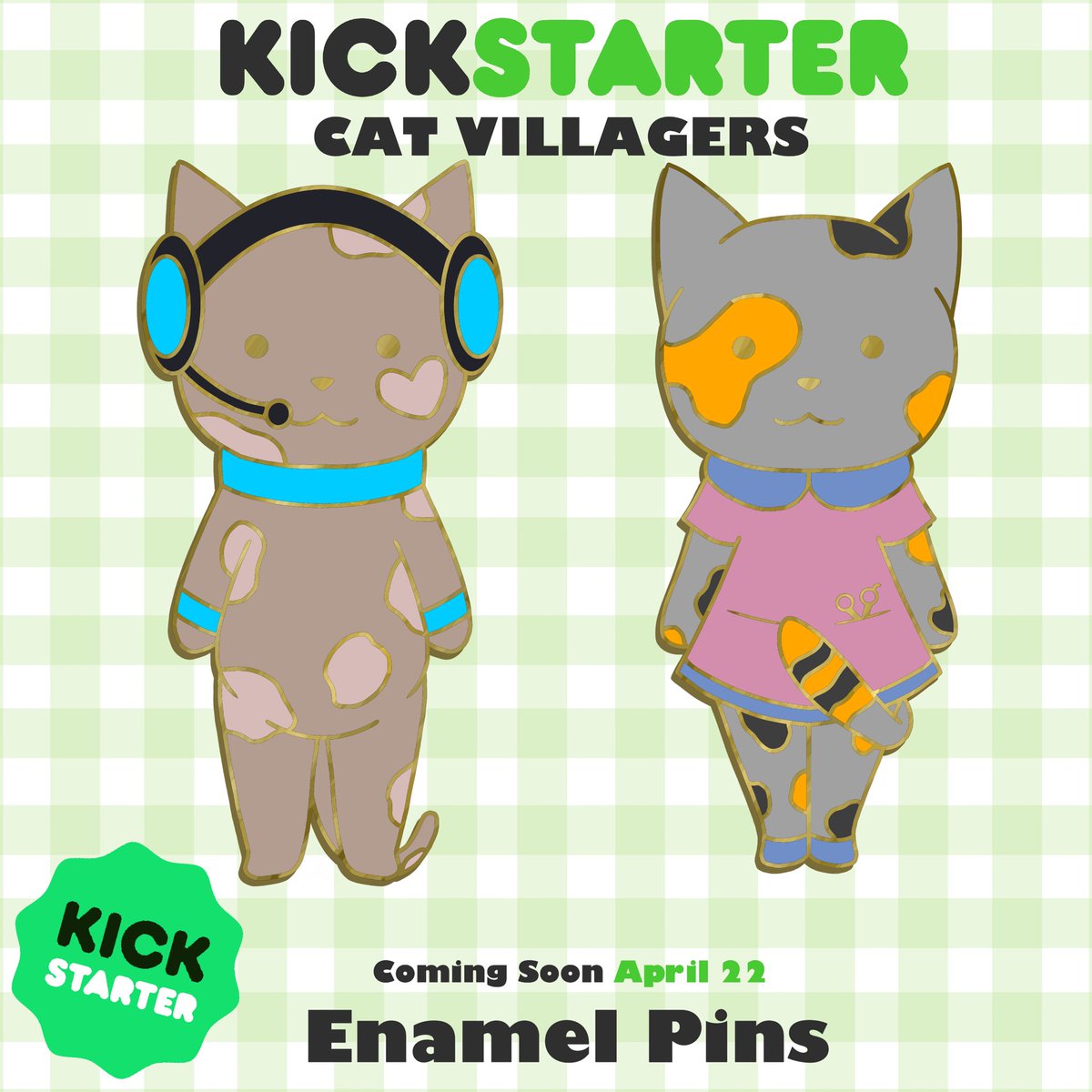 VerBeasts's tweet photo. KICKSTARTER COMING SOON!
Cute cat villager enamel pin series
April22 - May17
Please like and share this post. Any and all help will be very helpful ❤️🧡💛💚💙💜
#kickstarter #crowdfunding #enamelpin #enamel #lapel #cats #villagers #ACNH #socialdistancing #artist #enamelpindesign https://t.co/qVNHaUkiAC