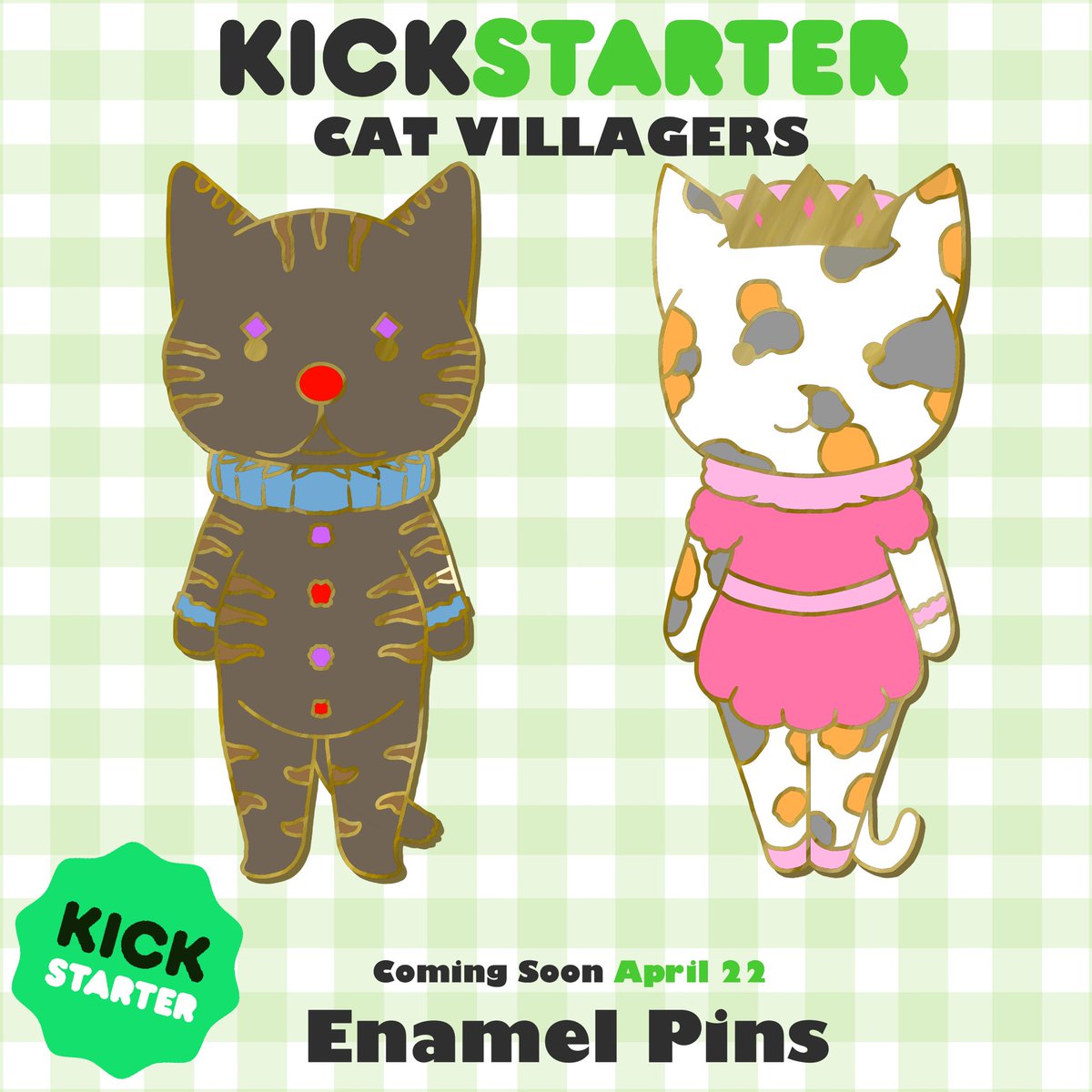 VerBeasts's tweet photo. KICKSTARTER COMING SOON!
Cute cat villager enamel pin series
April22 - May17
Please like and share this post. Any and all help will be very helpful ❤️🧡💛💚💙💜
#kickstarter #crowdfunding #enamelpin #enamel #lapel #cats #villagers #ACNH #socialdistancing #artist #enamelpindesign https://t.co/qVNHaUkiAC