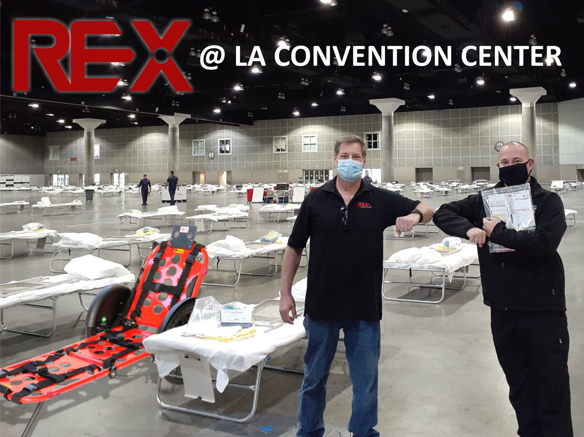 RapidExtraction's tweet image. COVID-19 Update:
REX was on-site at the new Los Angeles Convention Center’s temporary hospital to advise and assist LA City Fire with patient tracking and emergency patient evacuation.