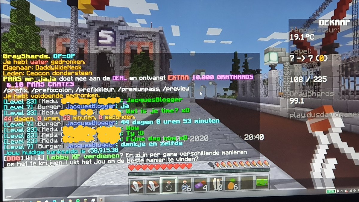 jack1985jt's tweet photo. Sommige verwacht het niet.
Wil Nice level 7 zijn en niet half afgebakken 
#minetopia #ddgserver   #minecraftnederland #minecraftnederlands #jacquesblogger https://t.co/vPtaVLnKPf