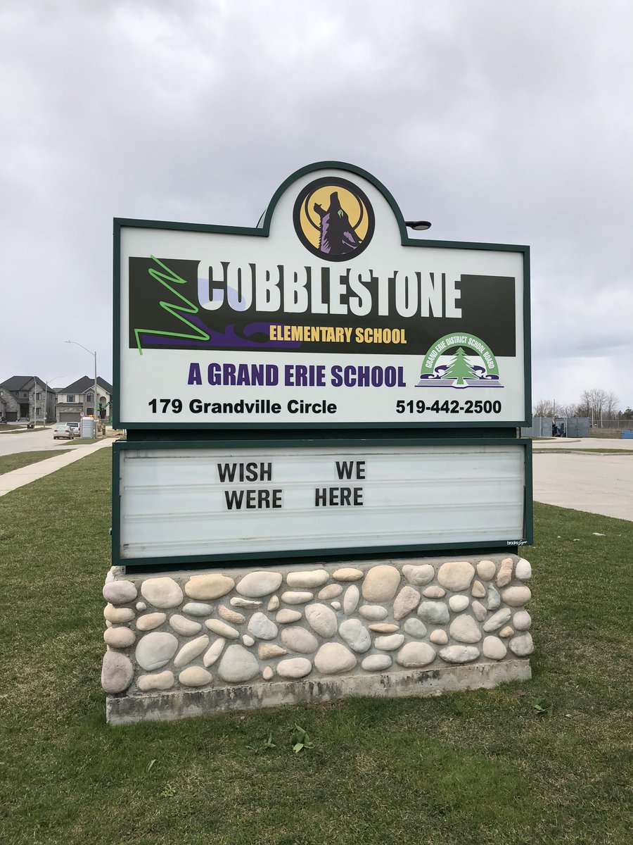 Your Teachers, DECEs, EAs, Secretaries, Custodians, Volunteers, Vice-Principal and Principal miss you all. Keep doing your best and we will see you as soon as it’s safe <a href="/GEDSB/">Grand Erie District School Board</a> #GEBeWell