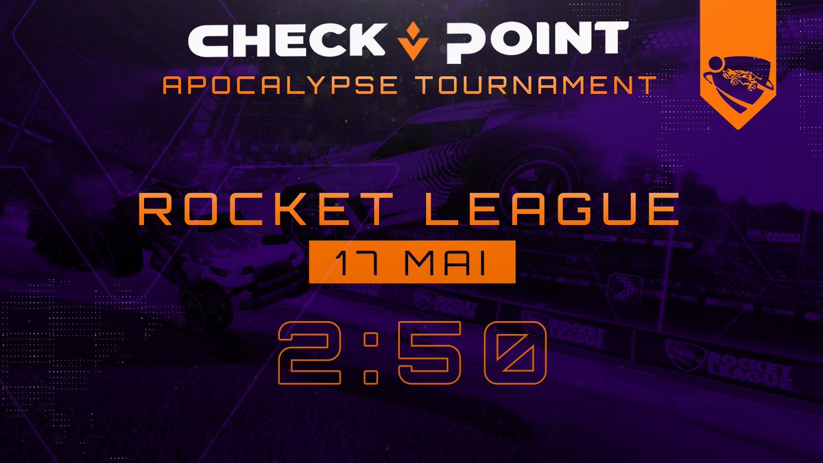 CheckPointQc's tweet photo. The last tournament of our serie: Rocket League!

Don't miss your chance to watch our stream, get better in a competitive environnement and to win interesting prizes on may 17th!

More details here: 
https://t.co/osHhYLCz00 https://t.co/bwsRJK3uvx