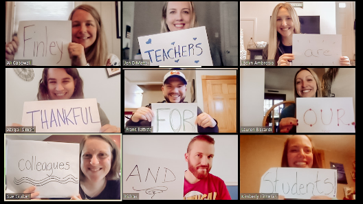 jim_polansky's tweet photo. Thankful Thursday is among the highlights of Finley's Spirit Week! The teachers thoughts are clear! It is a great time to ask yourself what you are thankful for ... @HUFSD @troethel28 #HuntingtonPride #HuntingtonStrong https://t.co/ru2EuHKtex