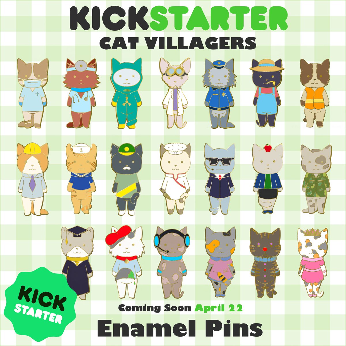 VerBeasts's tweet photo. KICKSTARTER COMING SOON!
Cute cat villager enamel pin series
April22 - May17
Please like and share this post. Any and all help will be very helpful ❤️🧡💛💚💙💜
#kickstarter #enamelpin #enamel #lapel #cats #villagers #ACNH #socialdistancing #artist #enamelpindesign #CatsOfTwitter https://t.co/3umS9sgTq9