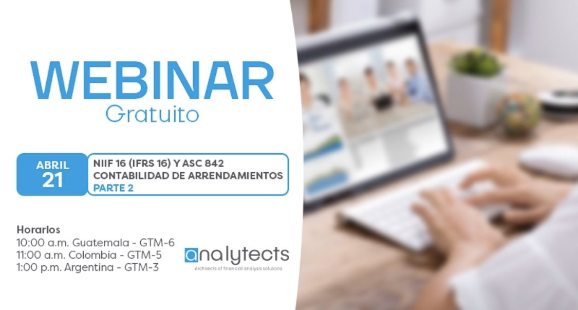 analytects's tweet image. Si viste la parte I estamos seguros que no te querrás perder la segunda parte de este webinar.
.inscribete!!!👇🏽👇🏽👇🏽
. analytects.com/webinar-tageti…
.
#NIIF16 #IFRS16 #contabilidad #leaseacoumting #CPM #Tagetik