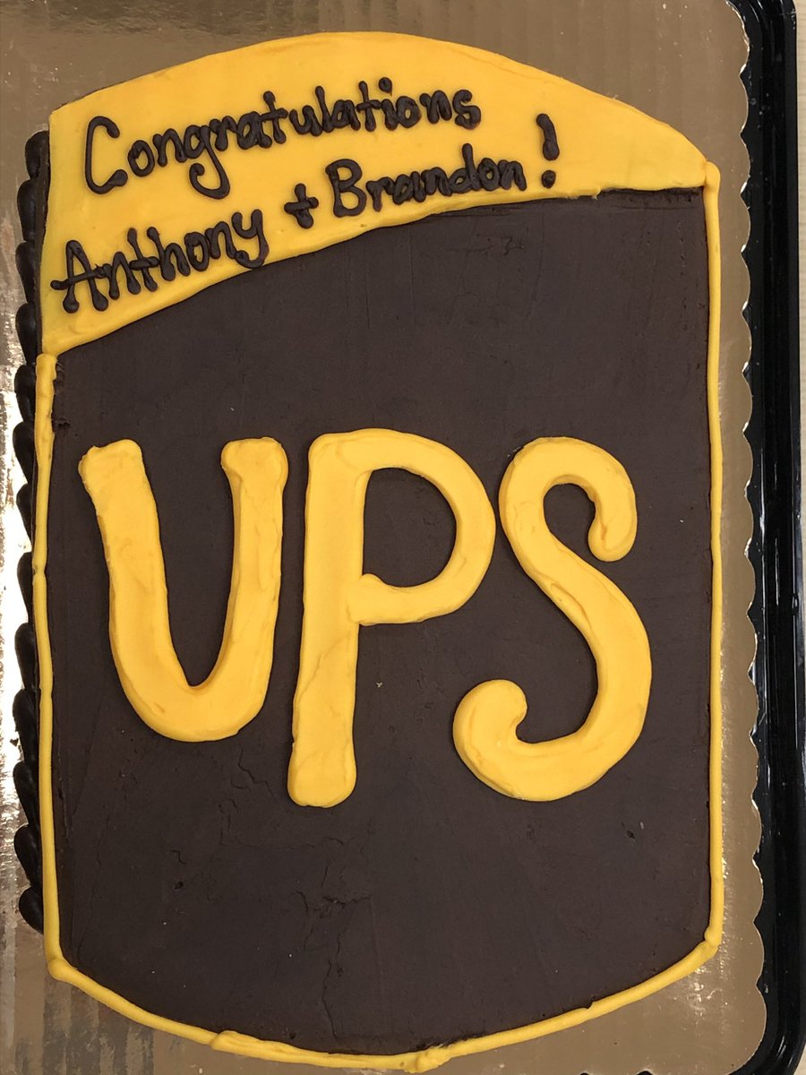 MichaelCasteen1's tweet photo. Morrisville local sort employees Anthony King and Brandon Odom celebrating attaining seniority.  #NCStandards. #UPSfuture. #UPSMorrisville.  #UPSUniversityDivTeam. https://t.co/T01aFBif1c