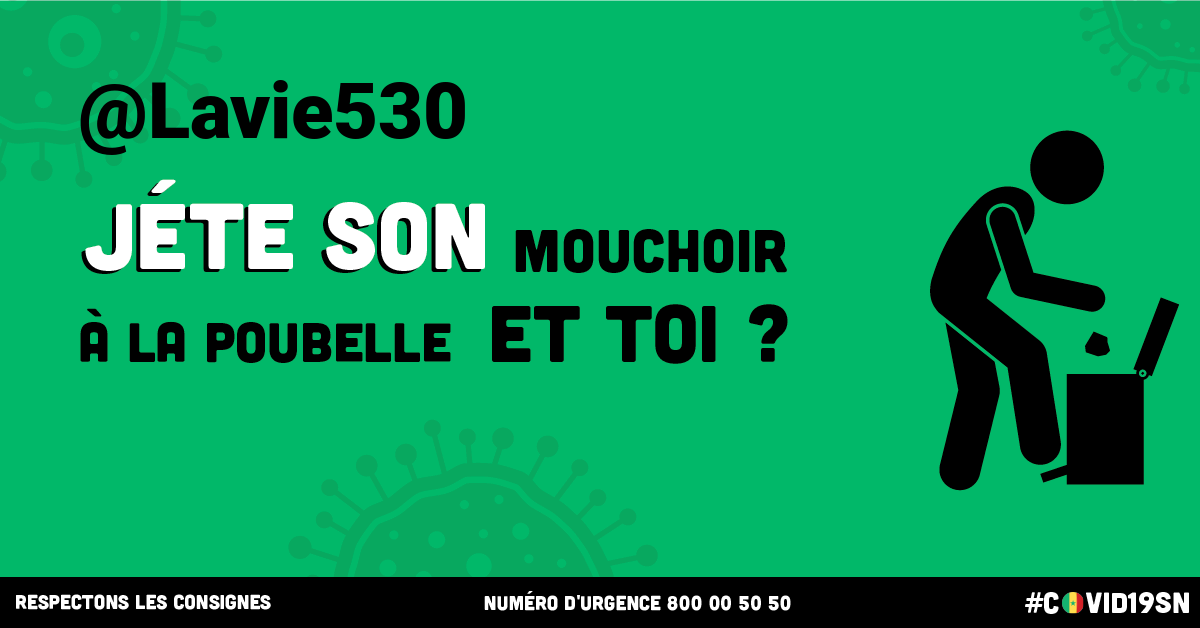 .@Lavie530 respecte les consignes sanitaires #Covid19SN #Kebetu Toi aussi sensibilise en créant ton image de respect des consignes sur bit.ly/3disCj5