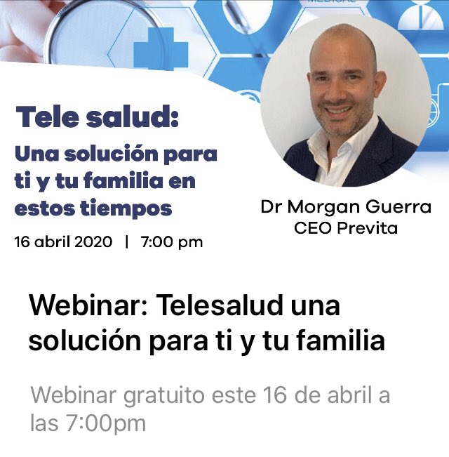 7 PM. Regístrate ahora. Pasamos por momentos muy complicados y la prioridad es la salud en la familia. Este jueves 16, te esperamos. REGÍSTRATE: bit.ly/2Vd53Bf
#QuedateEnCasa #YoMeQuedoEnCasa