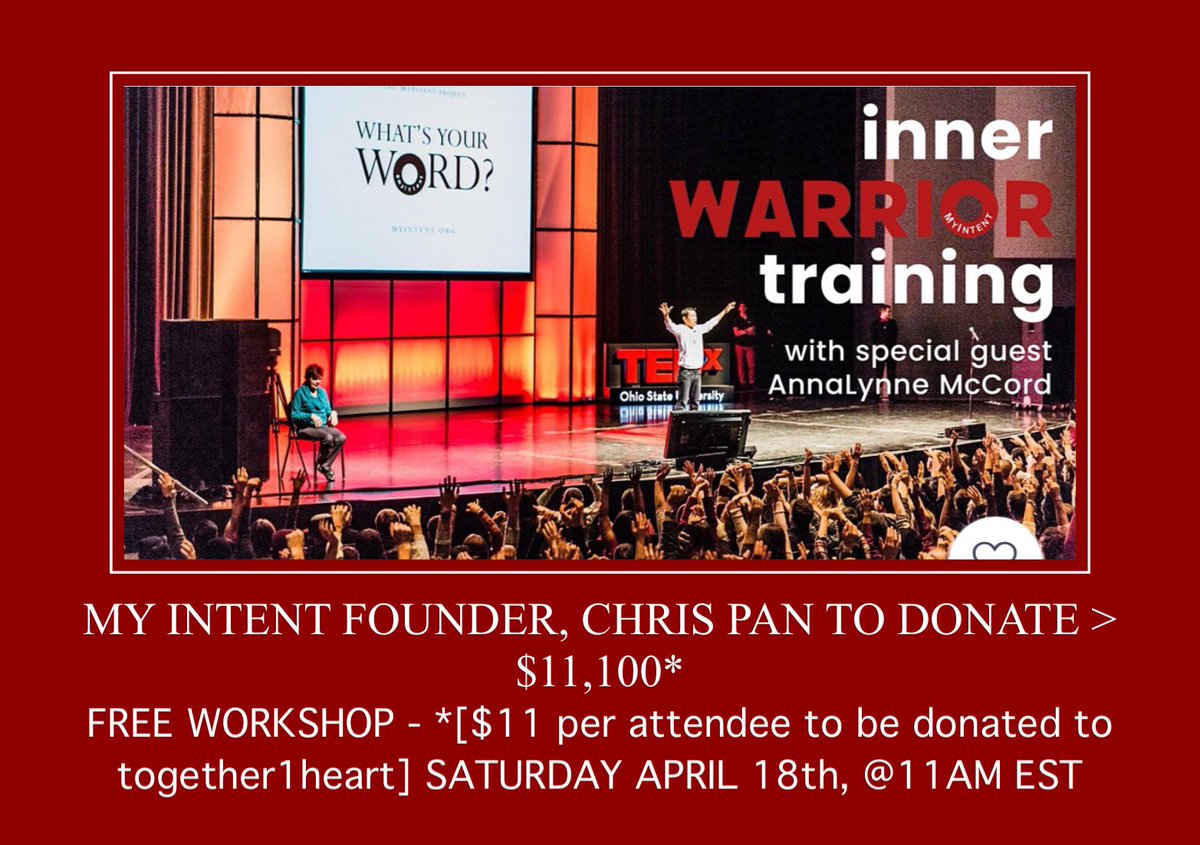 AnnaLynne McCord (@iamannalynnemcc) on Twitter photo Join <a href="/IAMannalynnemcc/">AnnaLynne McCord</a>, president of #antitrafficking organization <a href="/together1heart/">together1heart 💜</a> on Saturday morning at 11AM EST for a #FREE @MYINTENT Inner Warrior #ZoomWorkshop . (My Intent founder has offered to donate $11 per attendee up to $11,100!! to support the fight to #EndSlavery ) Join <a href="/IAMannalynnemcc/">AnnaLynne McCord</a>, president of #antitrafficking organization <a href="/together1heart/">together1heart 💜</a> on Saturday morning at 11AM EST for a #FREE @MYINTENT Inner Warrior #ZoomWorkshop . (My Intent founder has offered to donate $11 per attendee up to $11,100!! to support the fight to #EndSlavery )
