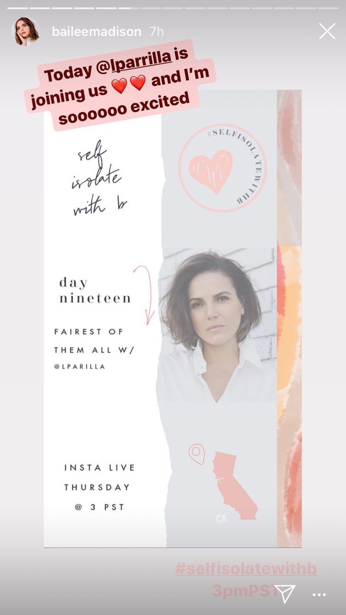 BaileeCa's tweet photo. Loved listening to @BaileeMadison & @LanaParrilla talk about their experiences on @OnceABC on the #SelfIsolateWithB Day 1️⃣9️⃣live today.Lana’s audition story made me lol!Glad you booked the role Lana—OUAT wouldn’t be the same w/out you!!🙌🏽🙌🏽👑🍎❤️❤️✨ https://t.co/nrmrrzgumD