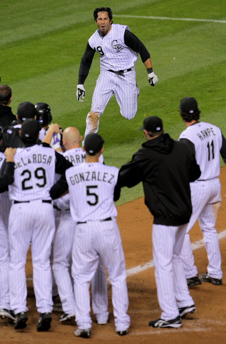 Rockies's tweet photo. 1⃣1⃣ - Spilly’s Walk-Off Grand Slam
In one of those vintage @CoorsField marathons, @spillygoat19 delivered one of the most memorable moments in club history on 8/25/09. His emotional sprint around the bases was epic. #CoorsTop25 😱 https://t.co/GzUAqW0Dt4