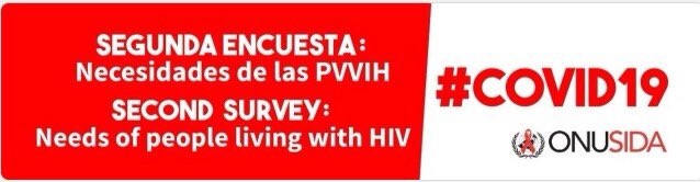 ¿Cómo estás?
ONUSIDA sigue recabando información sobre las necesidades de las personas con #VIH en América Latina y el Caribe en el marco de la pandemia #COVID19.

Por favor ayúdanos llenando el segundo cuestionario sobre la demanda comunitaria de PVVIH 👉🏽 ow.ly/jhC930qyqr6