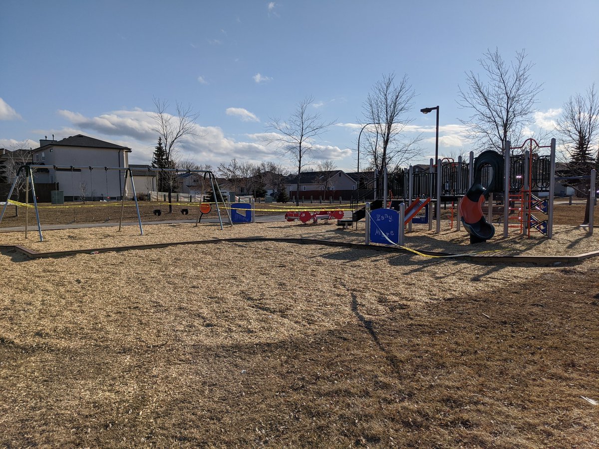 rwfpra's tweet photo. A reminder that playgrounds and the sitting area at Kirkbridge park are closed by the City of Winnipeg. #wpgpoli #covid19 https://t.co/H4E80OO7bV