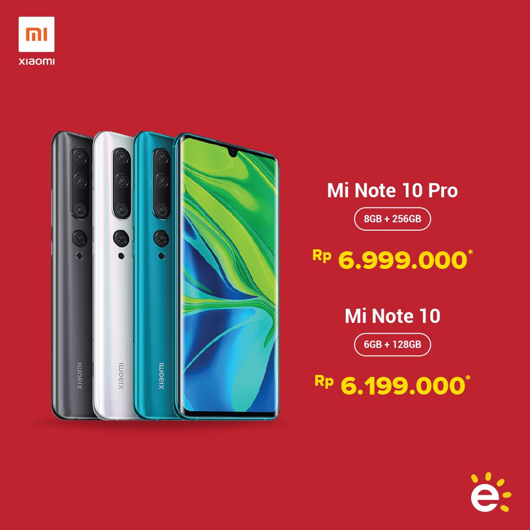 ErafoneStore's tweet photo. #DiRumahAja saatnya untuk nikmati 108MP Penta Camera pertama di dunia dalam Xiaomi Mi Note 10 harga mulai dari Rp 6.199.000 di Erafone Store dan https://t.co/SnYj2EeGTR!
.
*S&K berlaku
#Erafone #ErafoneStore #XiaomiMiNote10Series #DiRumahAjaYa https://t.co/oz5OhwlgCp