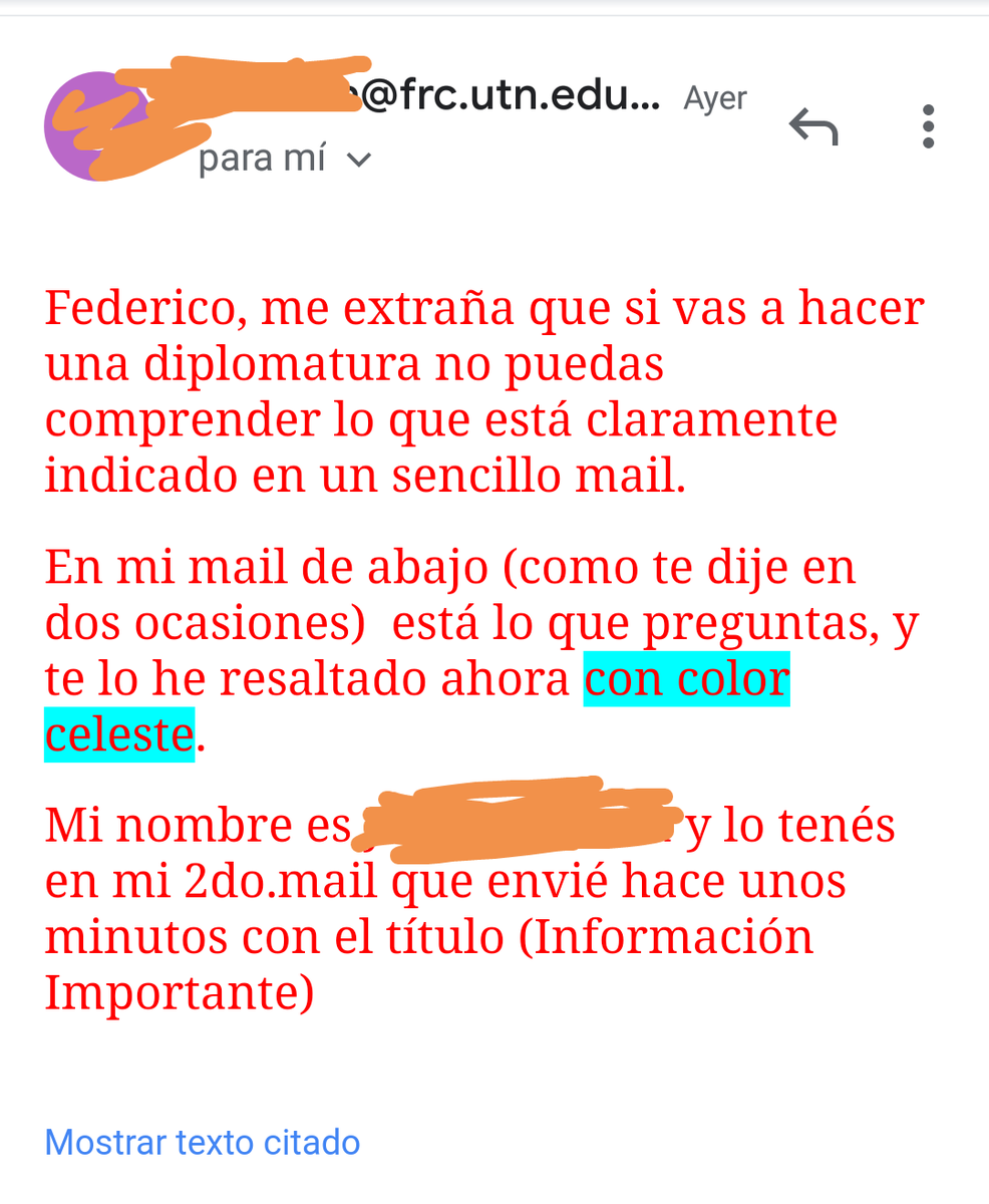 fedesardo's tweet photo. Estaba interesado en la diplomatura de data science de mí querida.
Sinceramente no entendía si las clases serían viernes y sábados (no la hacía) o solo viernes (si la hacía). Intentando aclarar, recibo este mail del ingeniero a cargo (que le queda grande). Chau ganas.#utnfrc #seu https://t.co/aBz6MDaRlJ