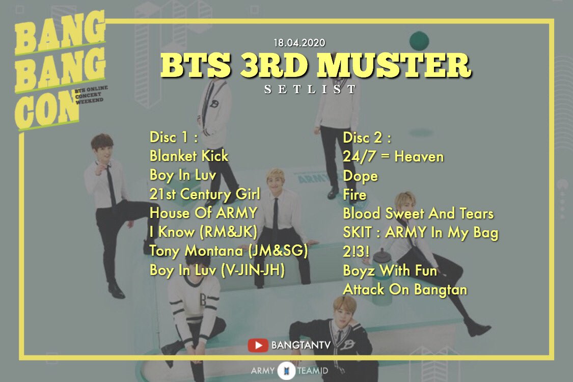 here are the setlist for day 1 !! 

[04.18.2020]
