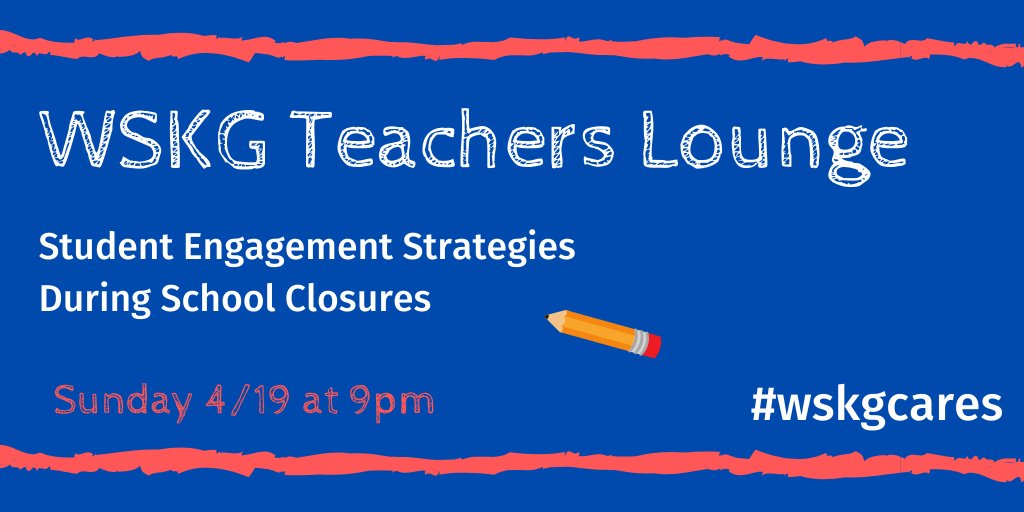 WSKG's tweet image. ONE HOUR! Join us tonight for #wskgcares w/special guests @MrsMurat and @Mr_Szeliga. #teachershelpingteachers #RemoteLearningChat #DistanceTeaching