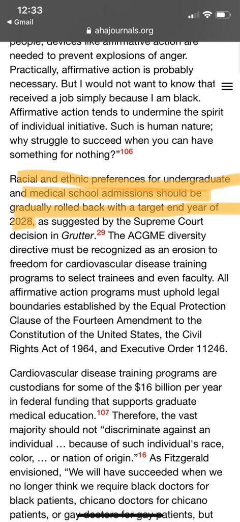 To Dr. Wang, the article’s sole author (which is quite interesting in and of itself): Next time, at least say it with ya chest. Your abstract does NOT mention the conclusion of your paper which was a call for ending Affirmative Action for med schools by 2028.
