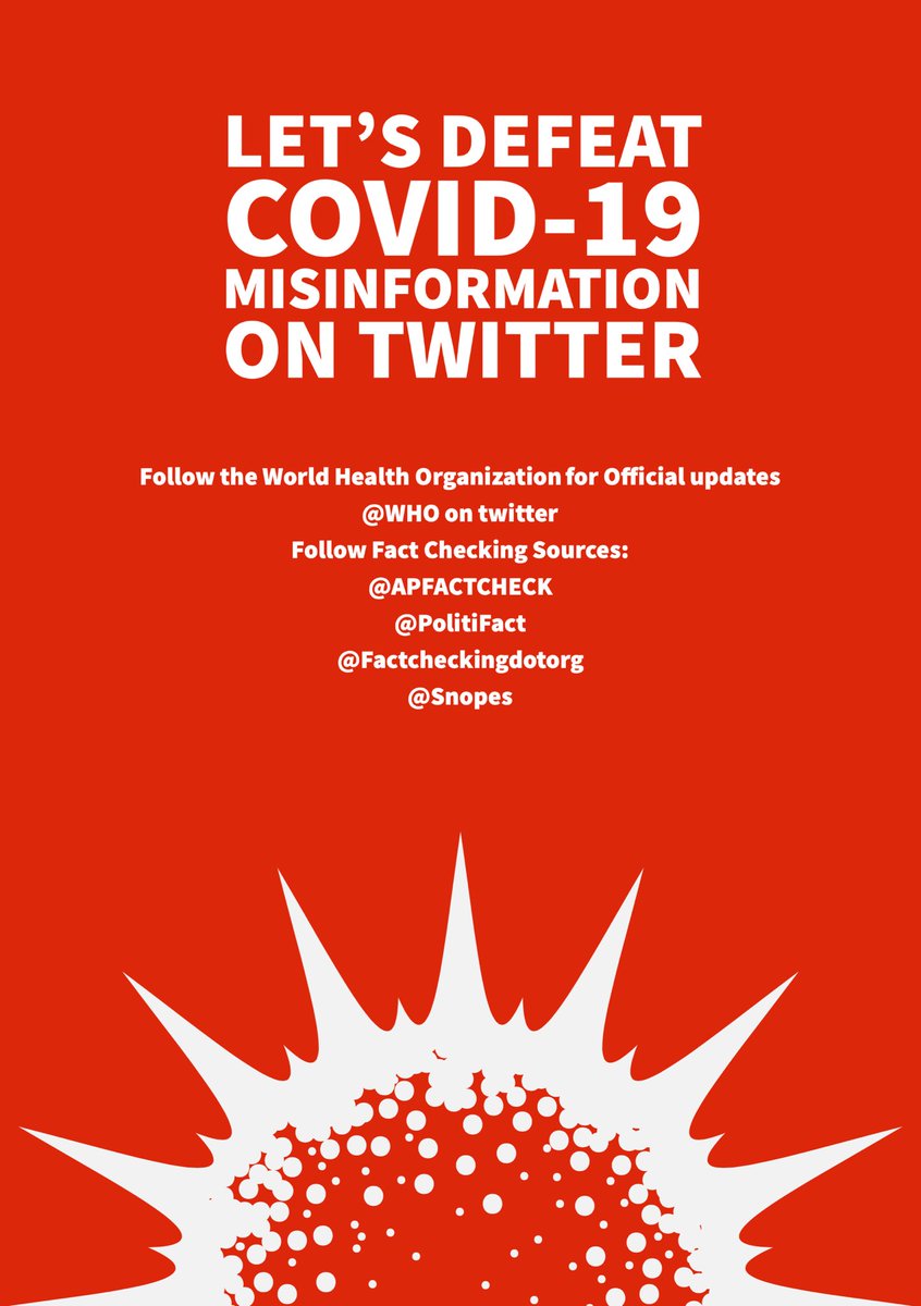 ThinkLikeShare's tweet image. #ThinkLikeShare: Can You Tell Real News from Fake COVID-19 News? 
Follow these accounts to verify credibility @WHO @APFactCheck @PolitiFact @factcheckdotorg @snopes #COVID19 #mimspr