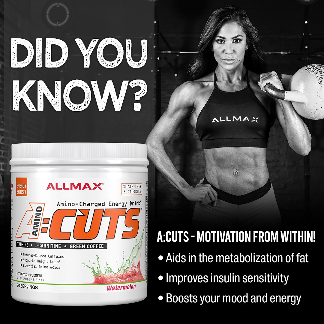 ALLMAX's tweet photo. Training at home now⁉️ #ACUTS is designed to fit your life and your diet, and is available in 9 mouth-watering flavors.😋
A:CUTS provides you with energy to burn! With Natural-Source Caffeine, Green Coffee extract and #LCarnitine for #fatloss. https://t.co/U65bIxvkjE