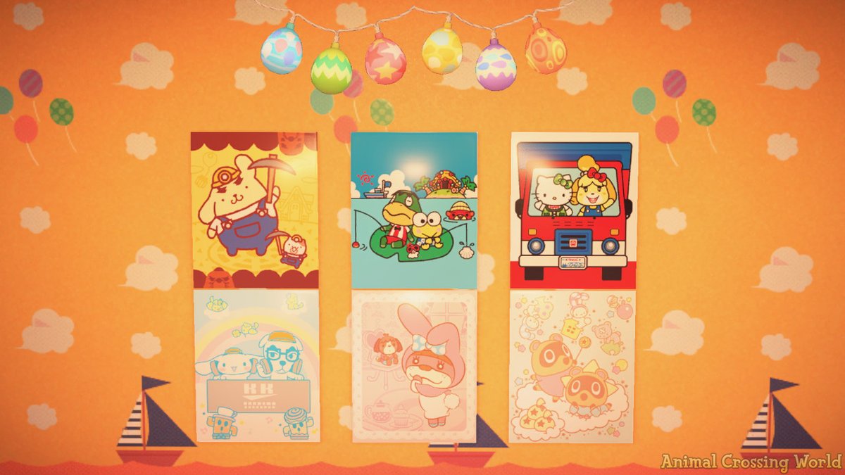 ACWorldBlog's tweet photo. 🌟 Sanrio Poster Giveaway! 🌟

Retweet for a chance to win a full set of all six Sanrio posters in Animal Crossing: New Horizons! 🎉

We'll pick *three* winners on Monday. Good luck!

Not sure what these are? Check out our guide on Sanrio in New Horizons: https://t.co/VM7jXJ77MC https://t.co/oTsPkvVPNq