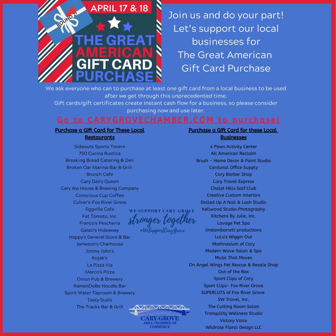 CaccBern's tweet photo. Support our local businesses!!!
#cgacoc #wesupportcarygrove https://t.co/N8BLPj0Pbr