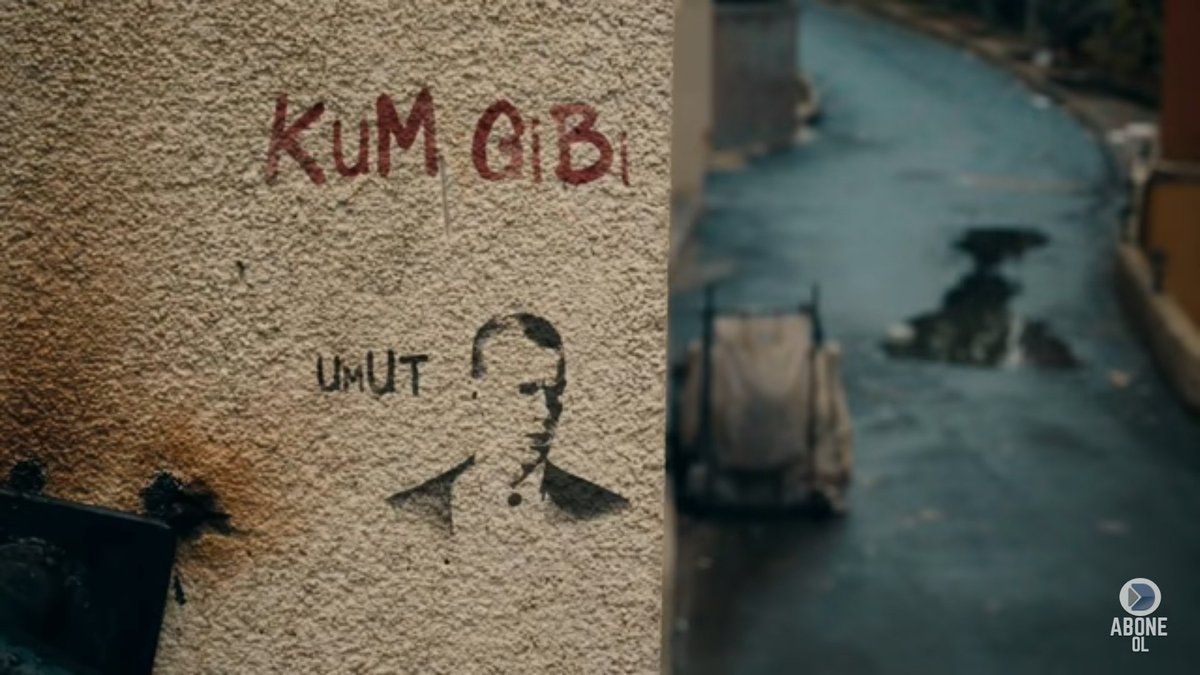 Just after nehir and efsun scene came a wall,in which it was written cem Adrian title song,kum gibi,like sand ,and the Word umut,hopeWhich means that despite the misunderstanding between the efyam,there is hope for their love story in the coming episodes #cukur  #EfYam ++