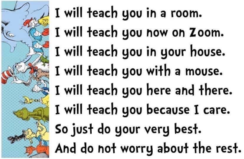 We are rocking distance learning but really missing our students!