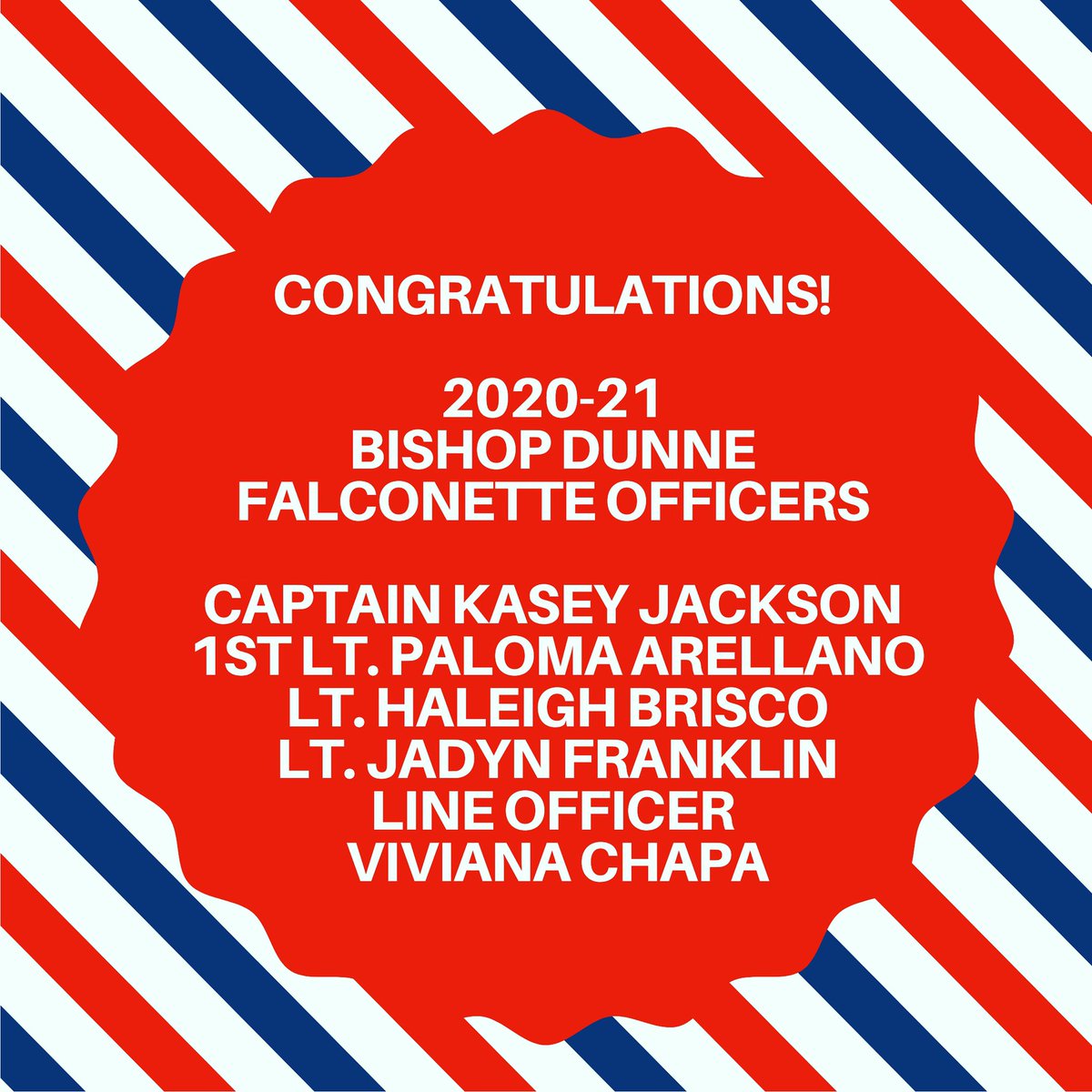 Congratulations to our 2020-21 Dance Officers and Line Officer! These young ladies went through a virtual officer audition! I am so proud of all of the candidates!